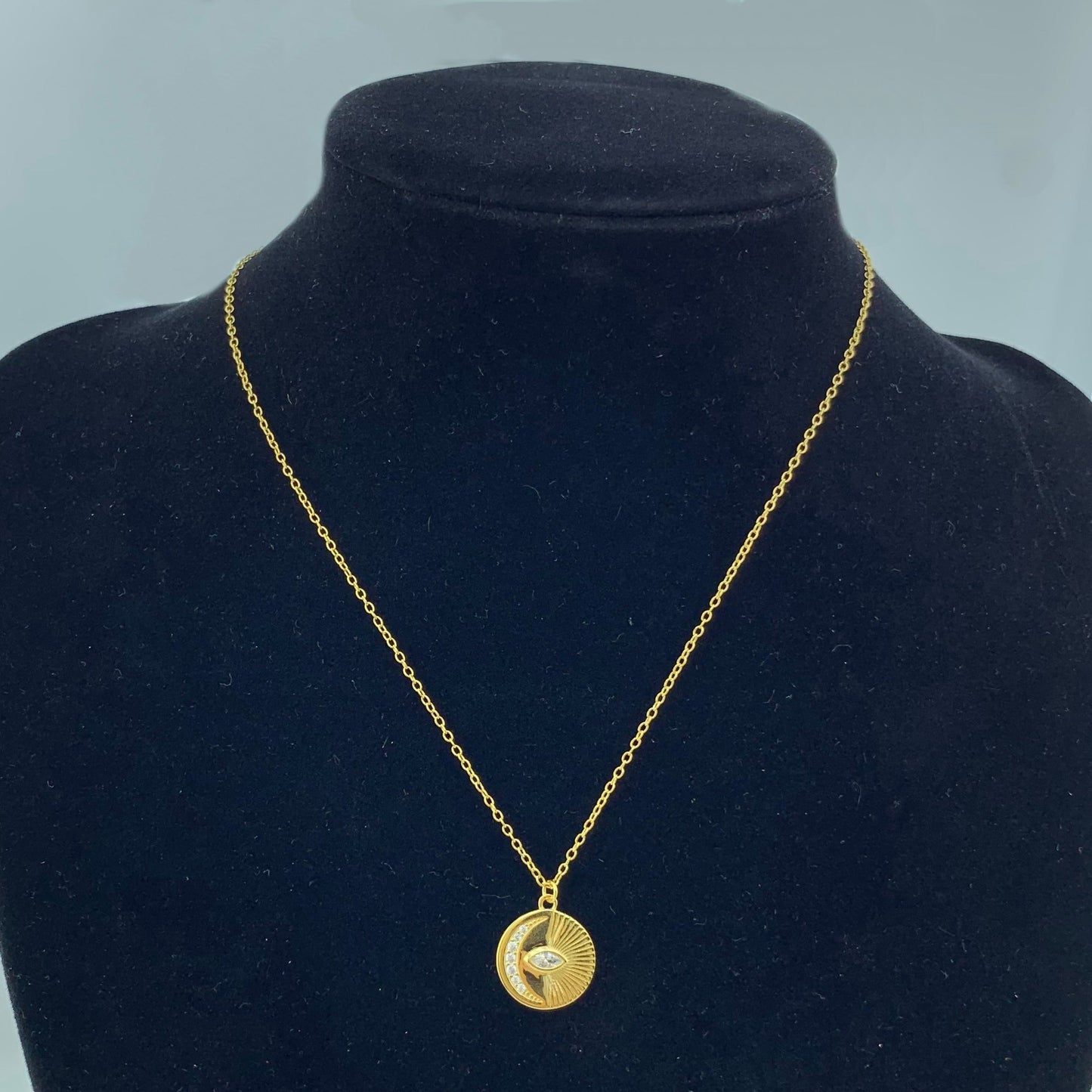 Women's CZ Crescent Moon Necklace