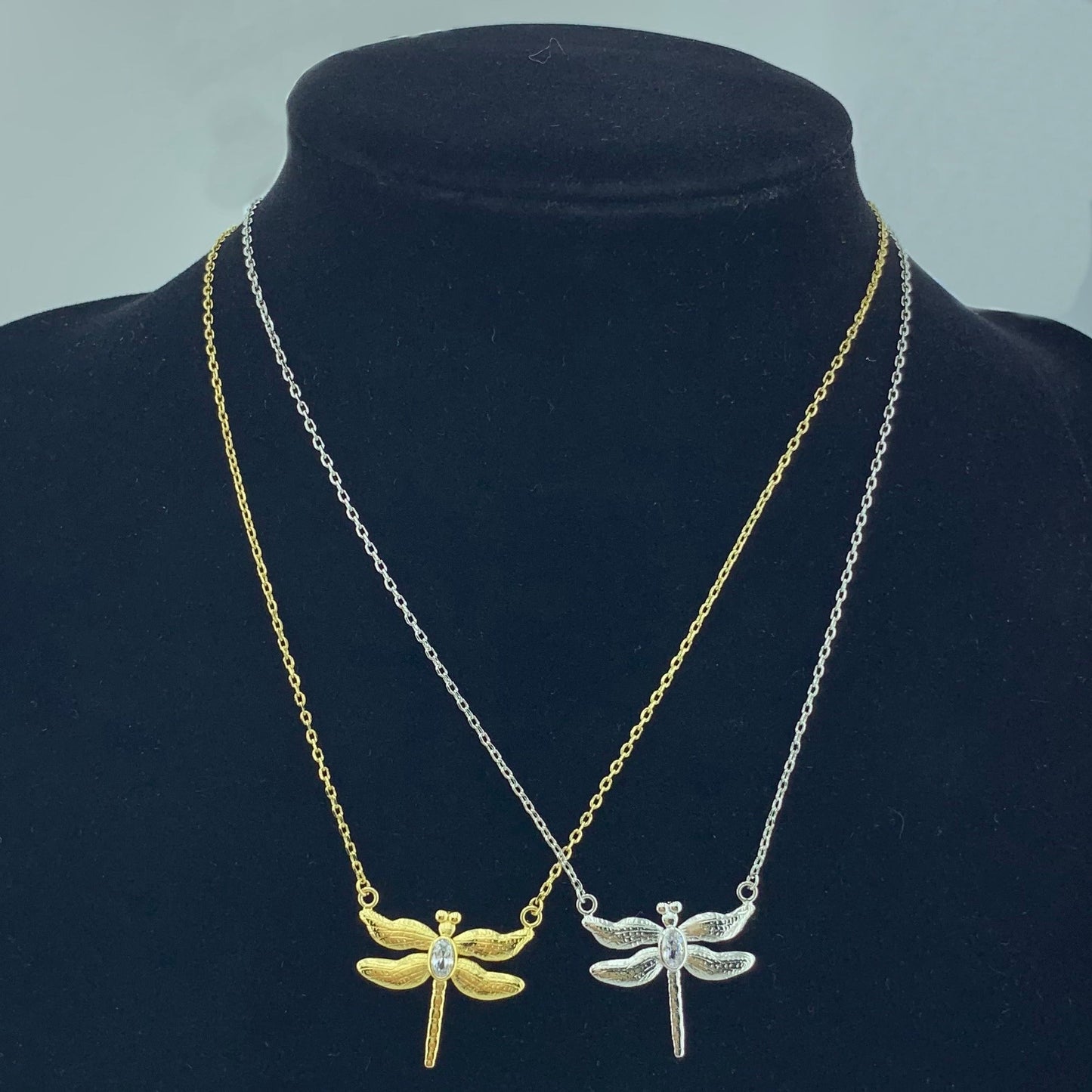 Women's CZ Dragonfly Pendant Necklace