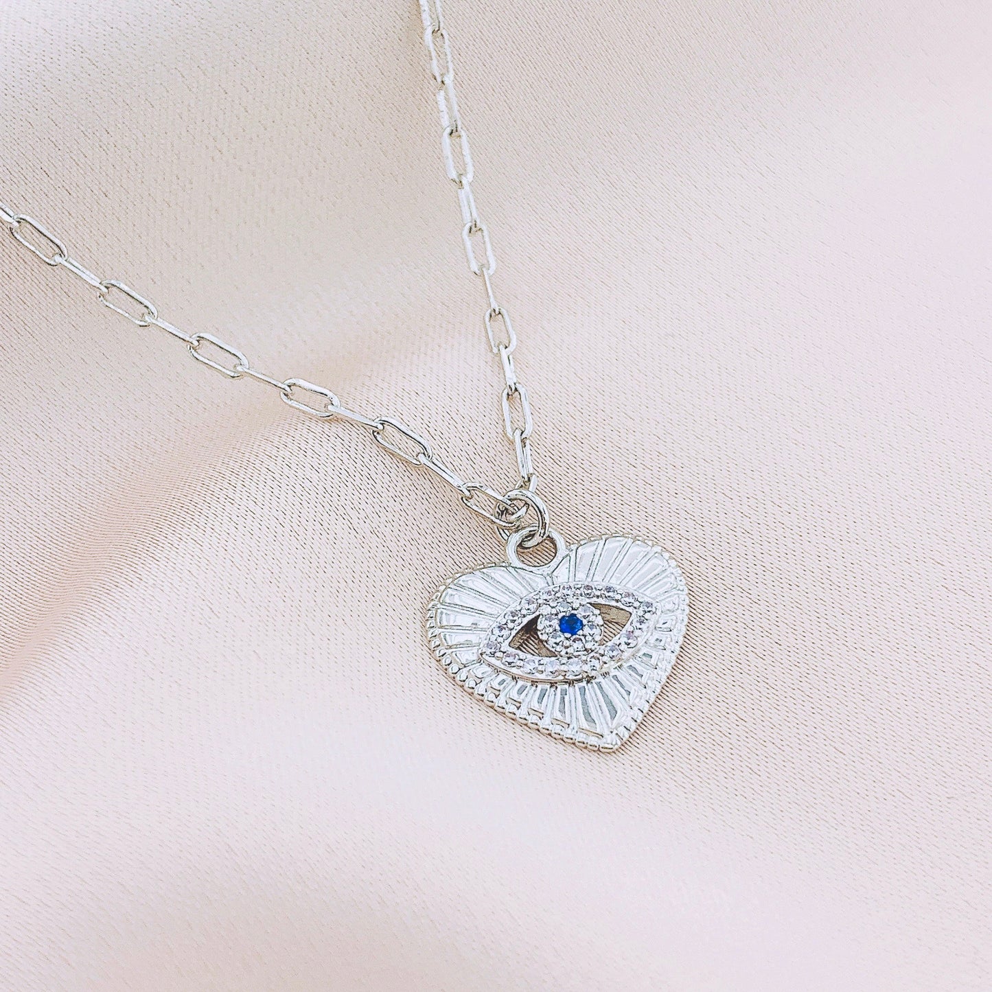 Women's Fashion CZ Evil eye Pendant Necklace