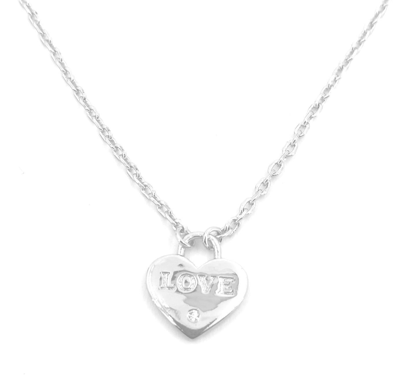 Women's Fashion CZ Heart Pendant Necklace