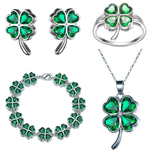 Women's Fashion Four Clover CZ Jewelry Sets