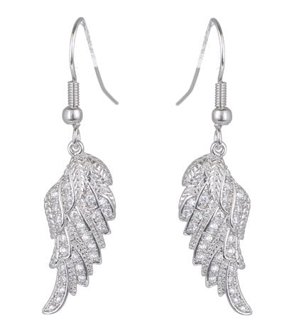 Women's Fashion Angel Wing Feather CZ Jewelry Sets