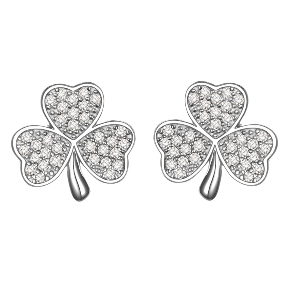 925 Silver CZ Clover Jewelry Sets