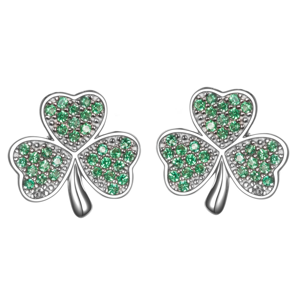 925 Silver CZ Clover Jewelry Sets