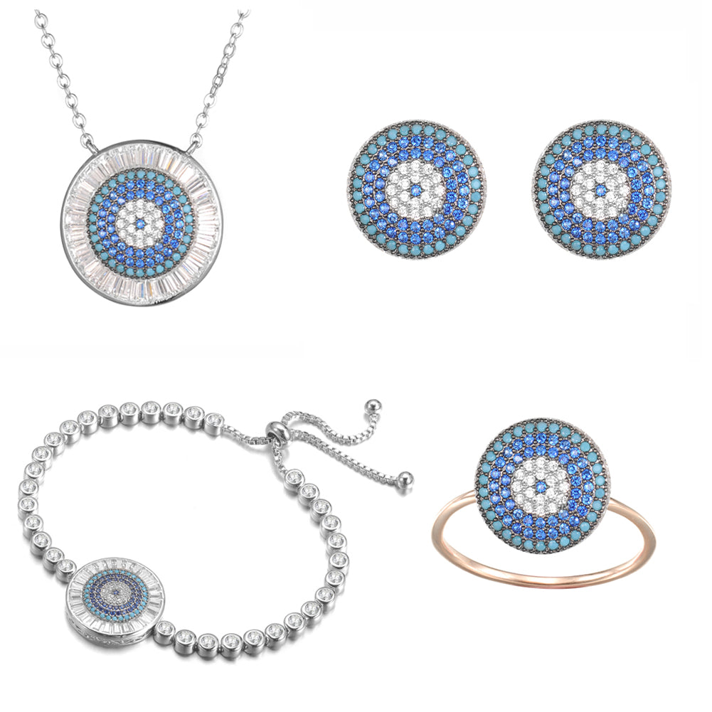 Women's Fashion CZ Evil eye Jewelry Sets