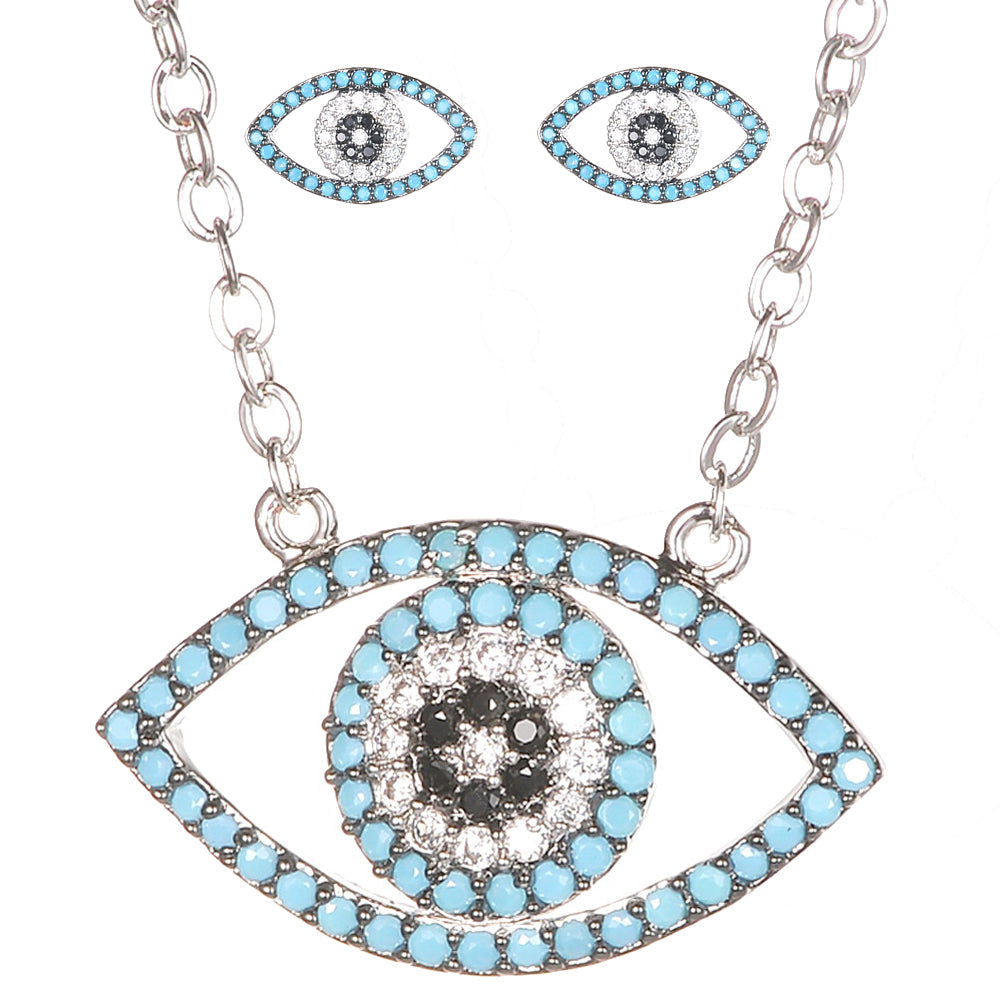 Women's Fashion CZ Evil eye Jewelry Sets