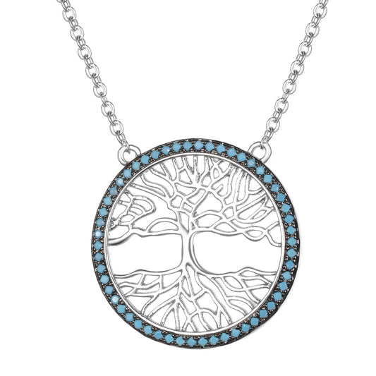 Women's Fashion CZ Life Tree Pendant Necklace