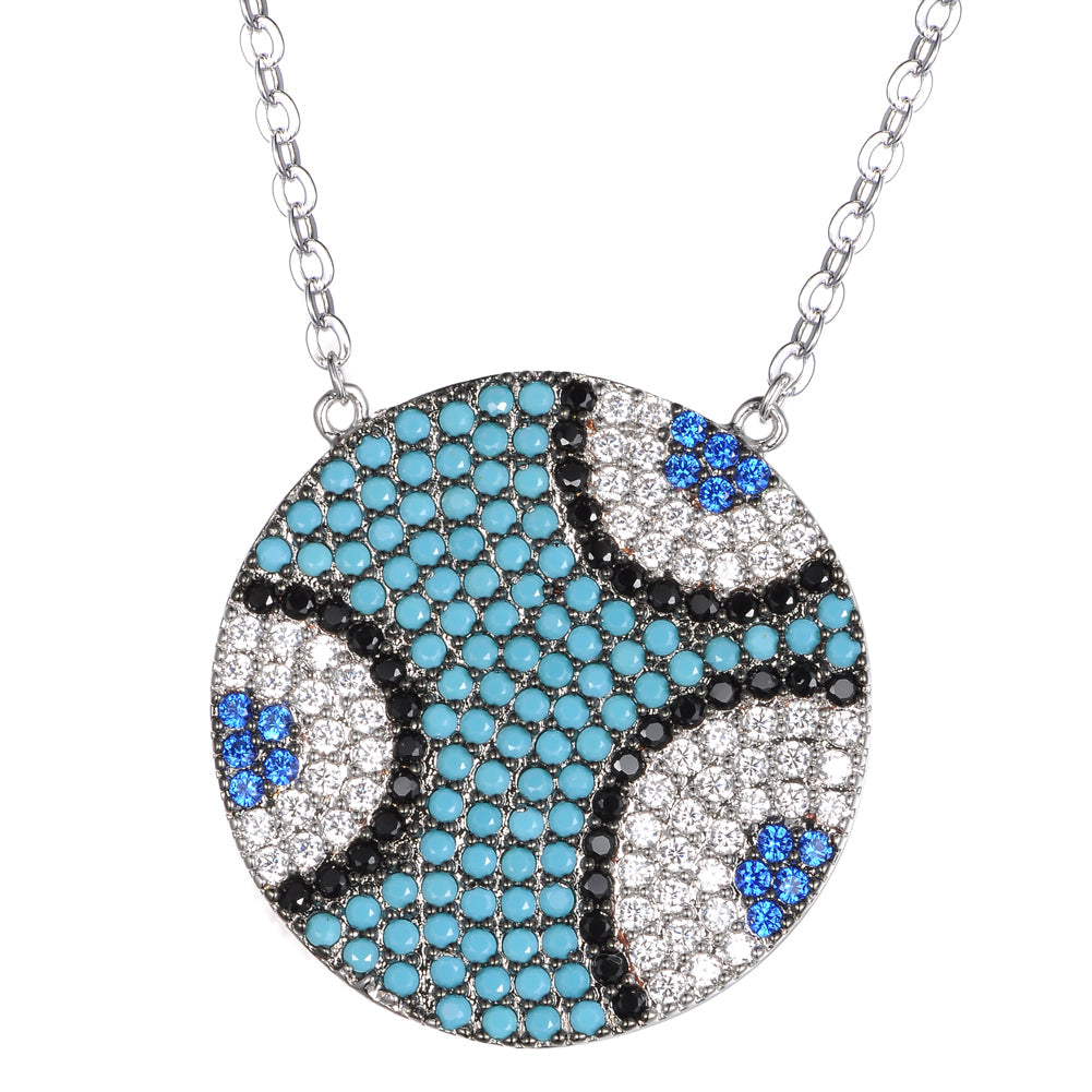 Women's Fashion CZ Evil eye Pendant Necklace