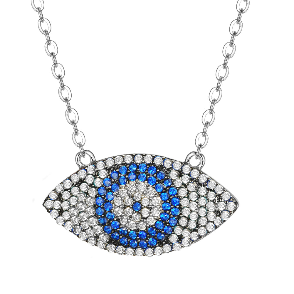 Women's Fashion CZ Evil eye Pendant Necklace