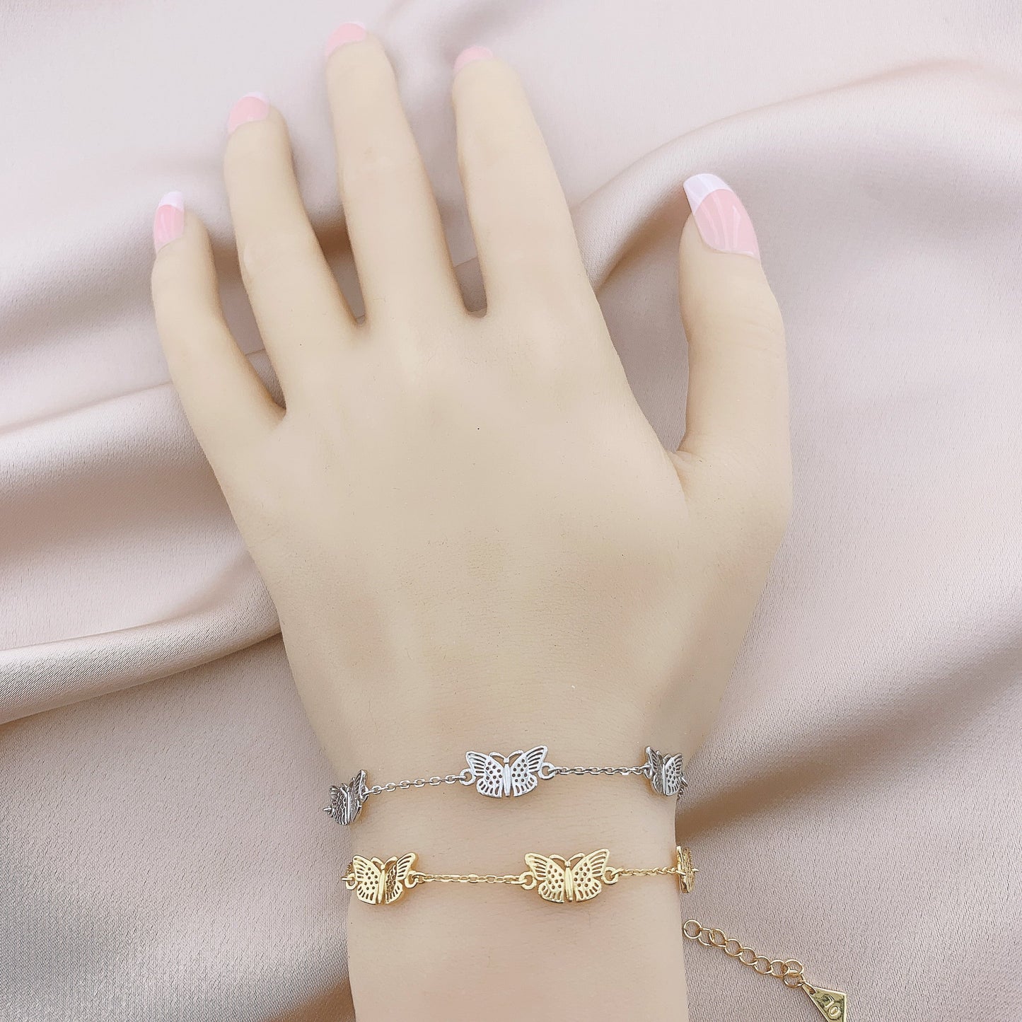 925 Silver Butterfly Link Chain Bracelet