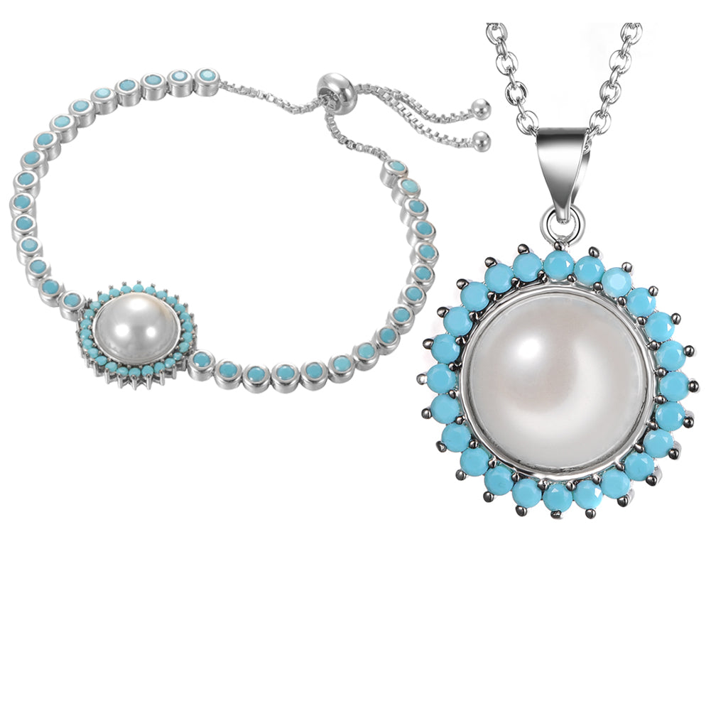 Women's Fashion CZ Pearl Jewelry Sets