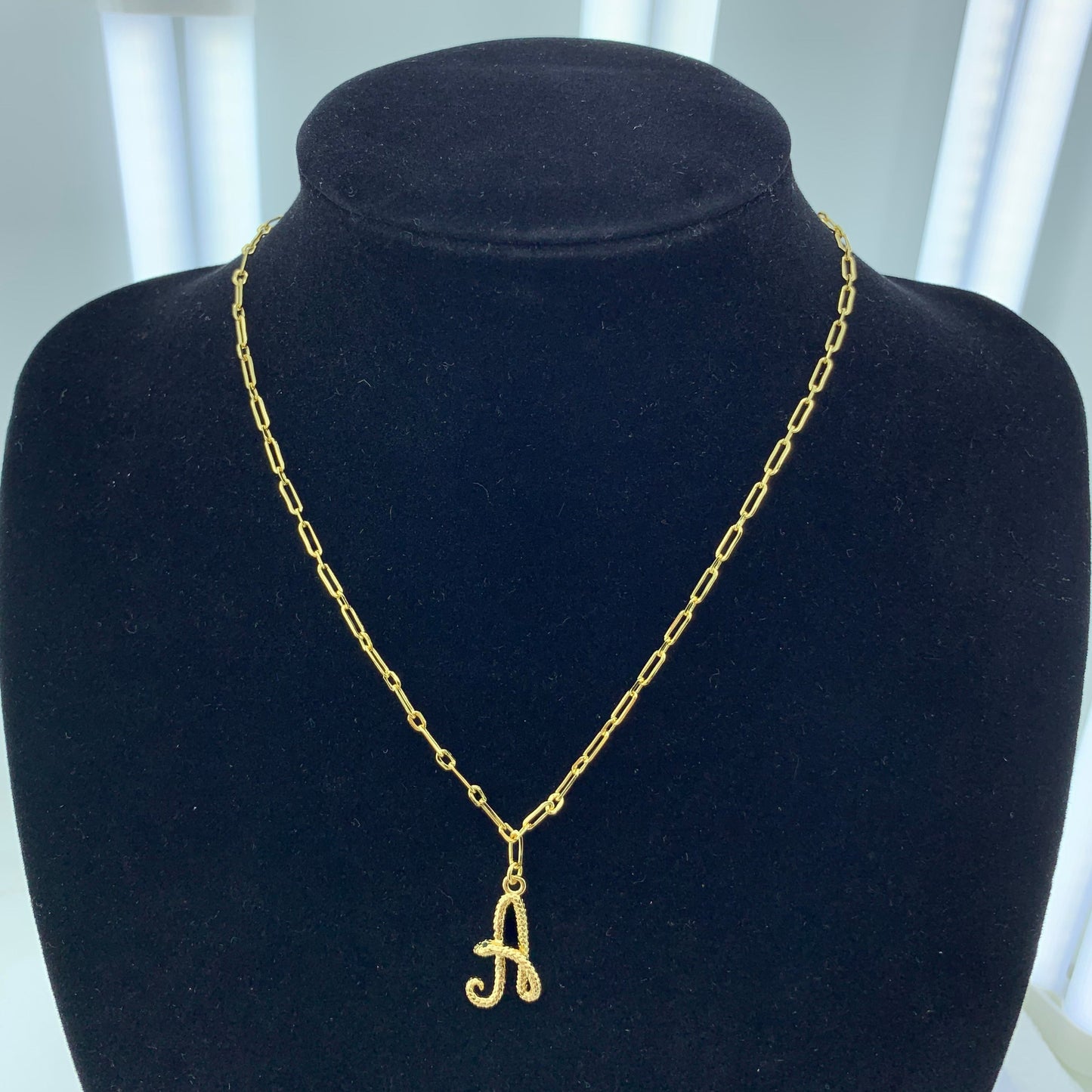 Women's Snake Pendant Initial Letter Necklace