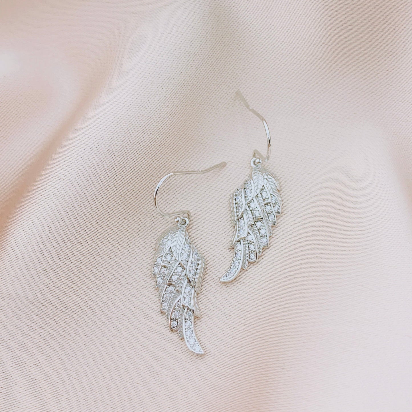 Women's Fashion Angel Wing CZ Earring