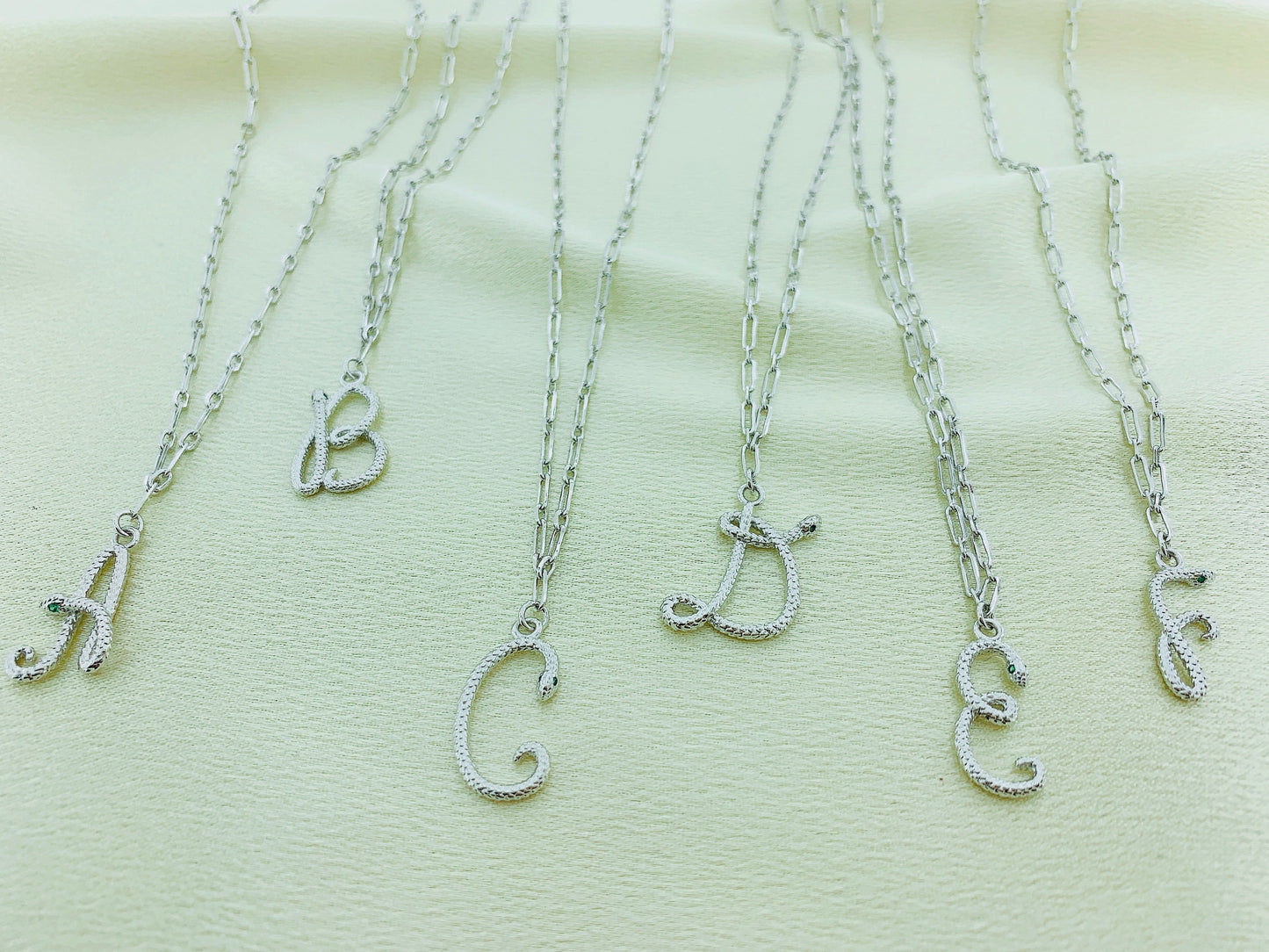 Women's Snake Pendant Initial Letter Necklace