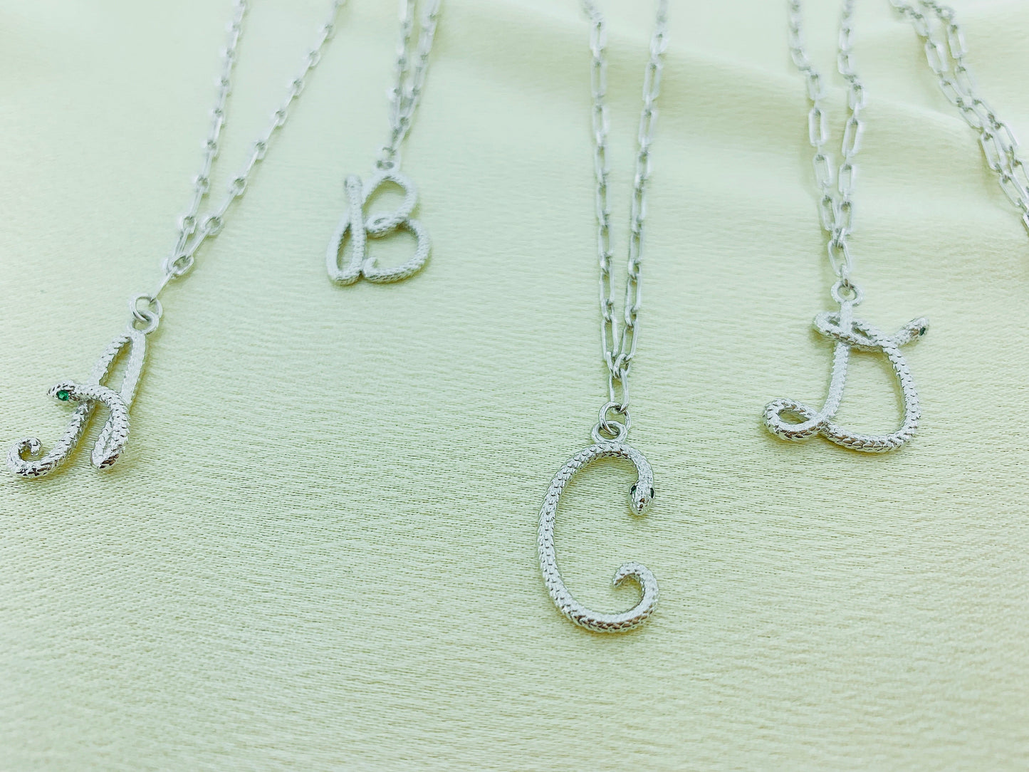 Women's Snake Pendant Initial Letter Necklace