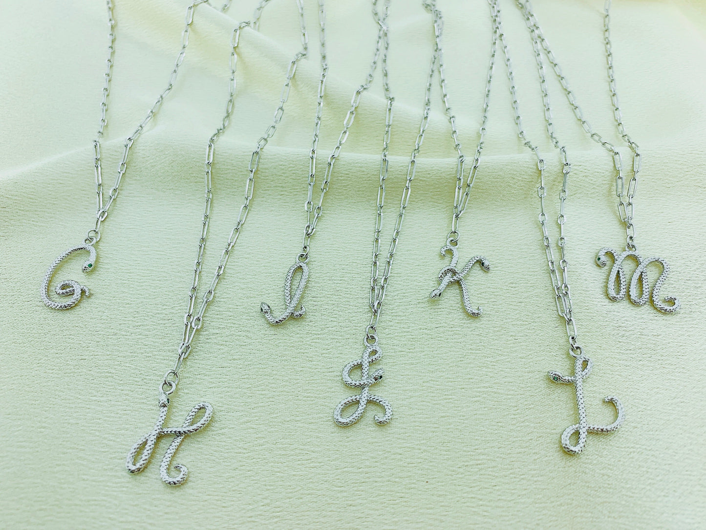 Women's Snake Pendant Initial Letter Necklace