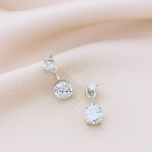 925 Silver Cubic Zirconia Earring Jackets