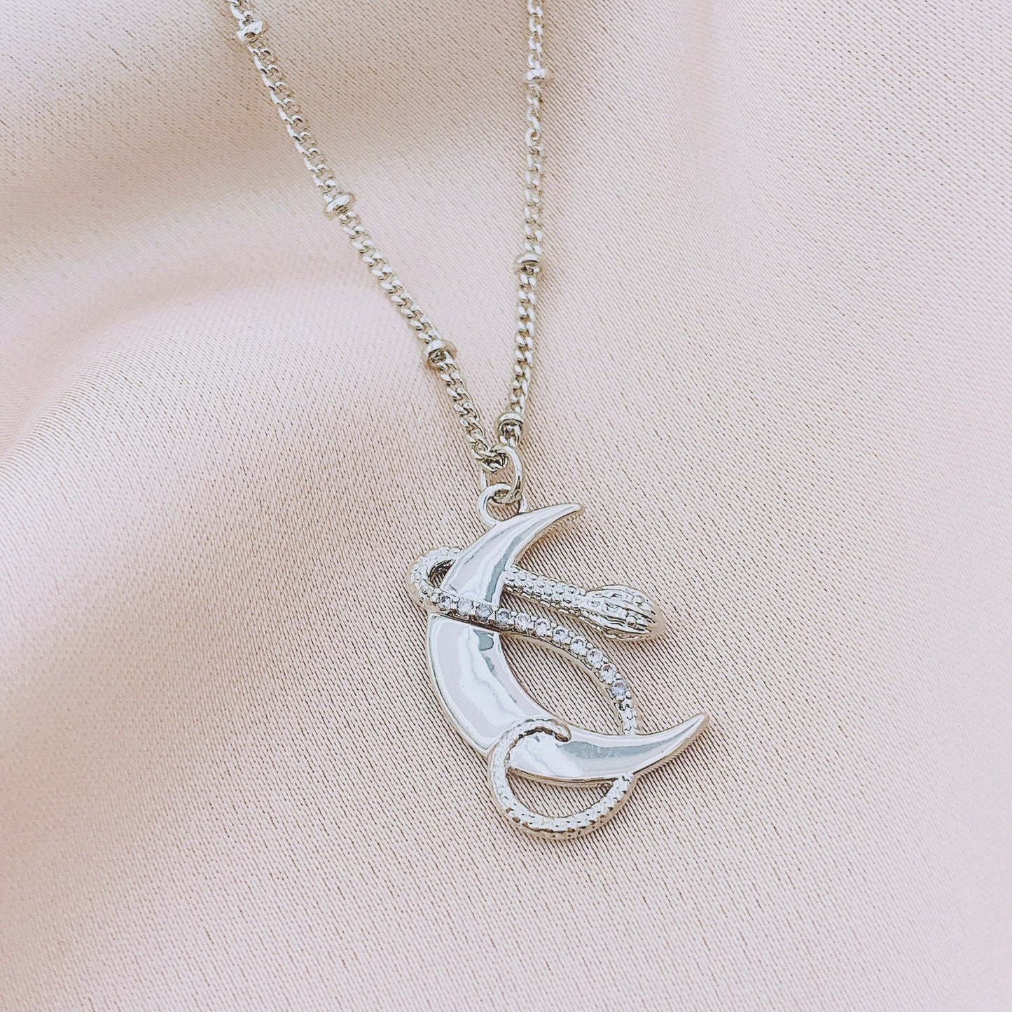 Women's Snake Crescent Moon Necklace