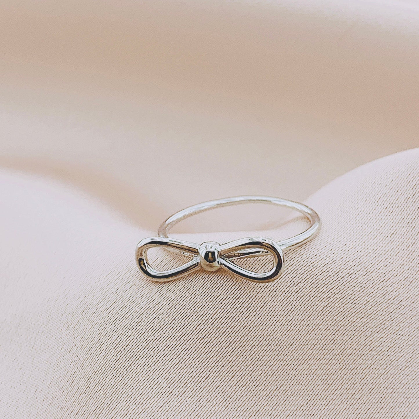 925 Silver Bowknot Plain Ring