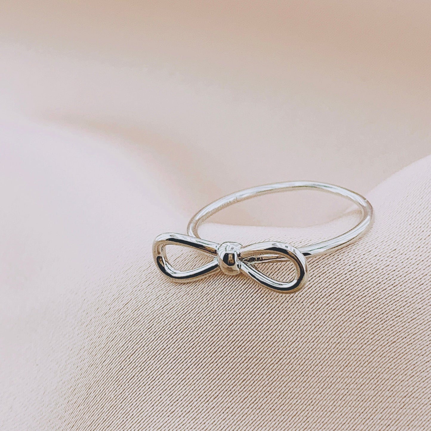 925 Silver Bowknot Plain Ring