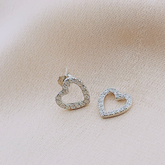 925 Silver Heart CZ Earring