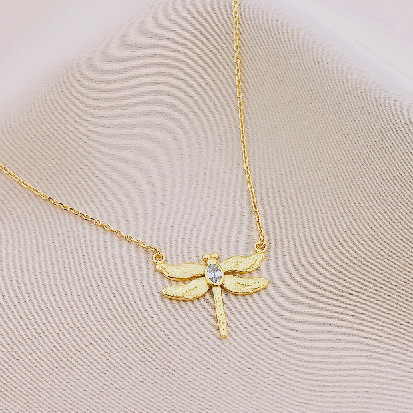 Women's CZ Dragonfly Pendant Necklace