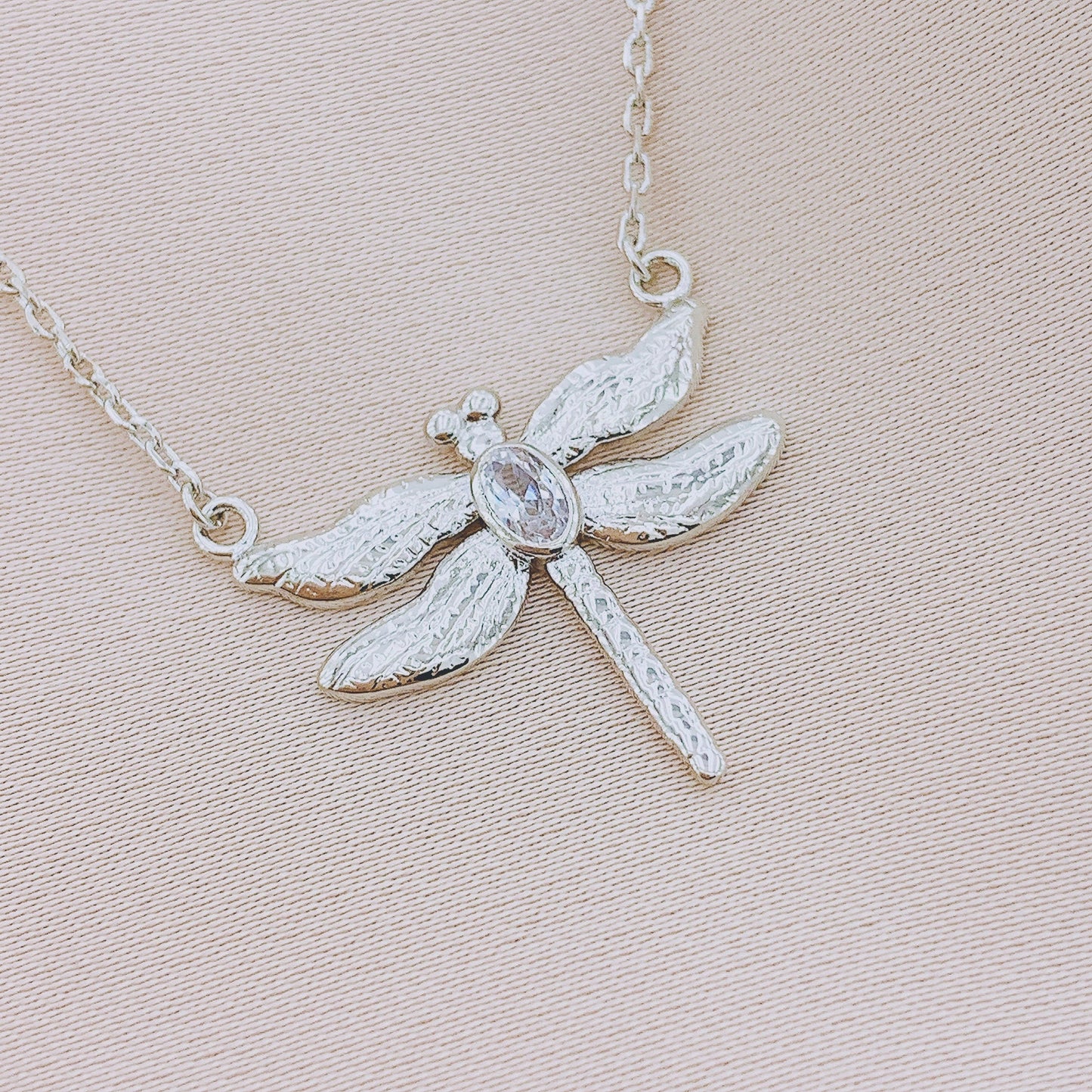 Women's CZ Dragonfly Pendant Necklace