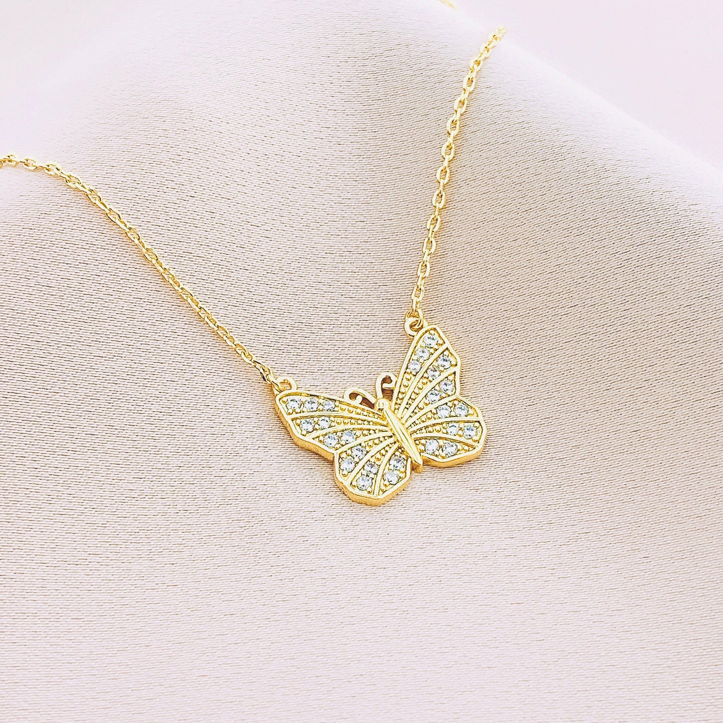 Women's Fashion Butterfly Cubic Zirconia Necklace