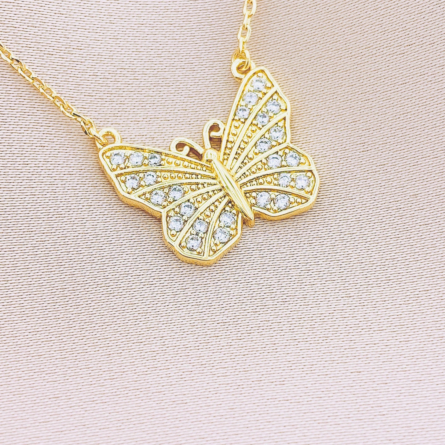 Women's Fashion Butterfly Cubic Zirconia Necklace