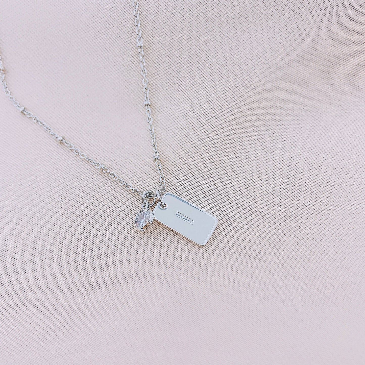 Women's Tag Initial Letter Necklace