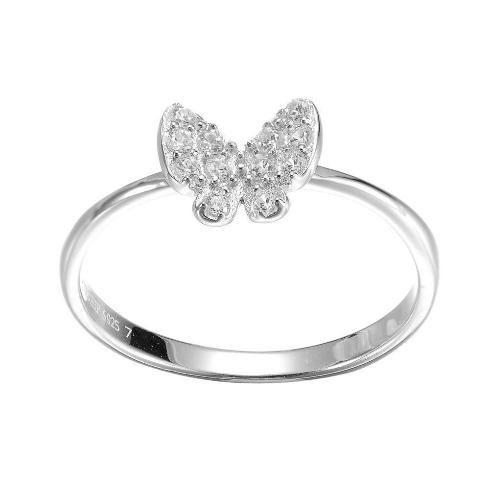 925 Silver Butterfly Cubic Zirconia Ring