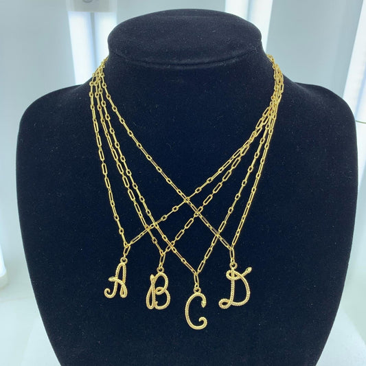 Women's Snake Pendant Initial Letter Necklace